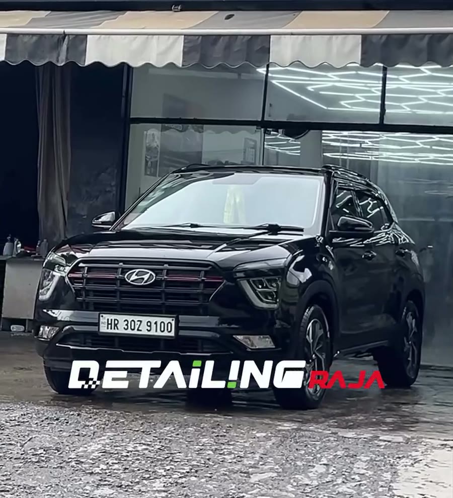 Black Hyundai Creta after paint correction at Detailing Raja
